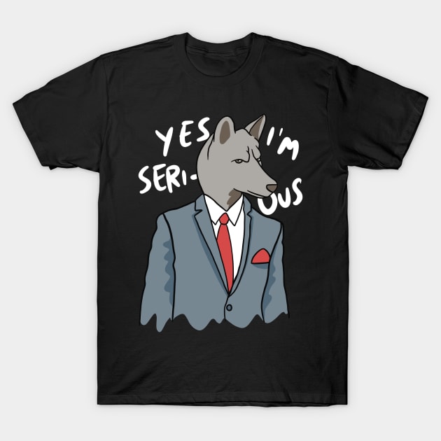 Wolf in a Suit - Funny Whimsical Animal T-Shirt by isstgeschichte